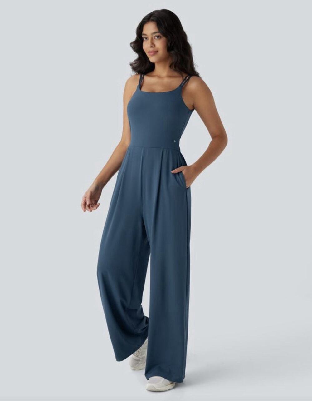 HalaraSoftlyZero™ Airy Double Straps Pocket InstantCool Yoga Jumpsuit-Easy Peezy